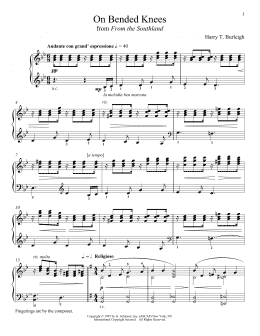 page one of On Bended Knees (Piano Solo)