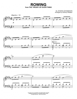 page one of Rowing (from The Theory Of Everything) (Piano Solo)