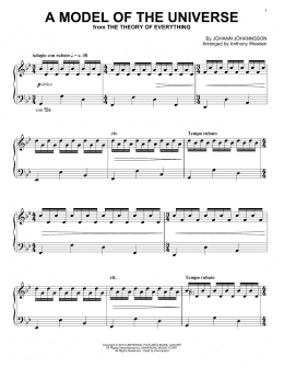 page one of A Model Of The Universe (from The Theory Of Everything) (Piano Solo)