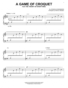 page one of A Game Of Croquet (from The Theory Of Everything) (Piano Solo)