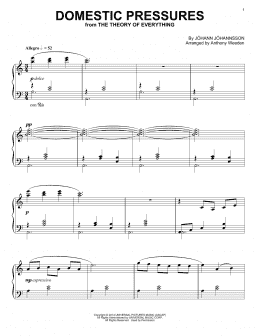 page one of Domestic Pressures (from The Theory Of Everything) (Piano Solo)