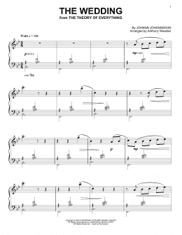 page one of The Wedding (from The Theory Of Everything) (Piano Solo)