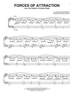 page one of Forces Of Attraction (from The Theory Of Everything) (Piano Solo)