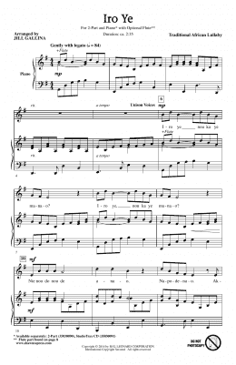 page one of Iro Ye (arr. Jill Gallina) (2-Part Choir)