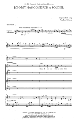 page one of Johnny Has Gone For A Soldier (SATB Choir)