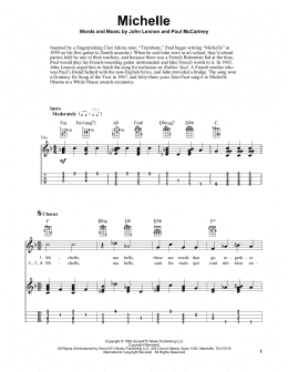 page one of Michelle (Easy Ukulele Tab)