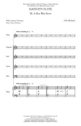 page one of A Boy Was Born (SATB Choir)