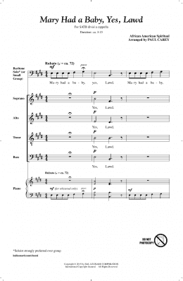 page one of Mary Had A Baby (SATB Choir)