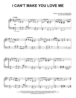page one of I Can't Make You Love Me (Piano Solo)
