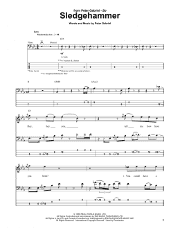 page one of Sledgehammer (Bass Guitar Tab)