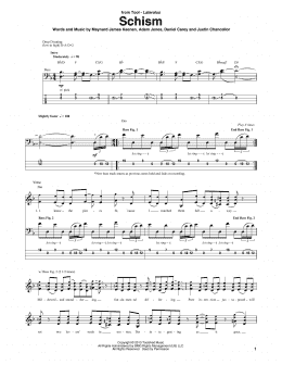 page one of Schism (Bass Guitar Tab)