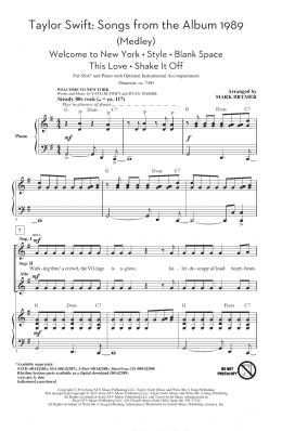 page one of Taylor Swift: Songs from the Album 1989 (Medley) (arr. Mark Brymer) (SSA Choir)
