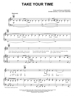 page one of Take Your Time (Piano, Vocal & Guitar Chords (Right-Hand Melody))