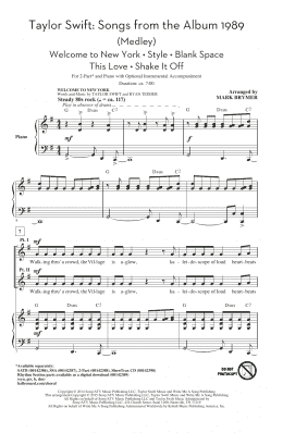 page one of Taylor Swift: Songs from the Album 1989 (Medley) (arr. Mark Brymer) (2-Part Choir)