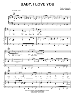 page one of Baby, I Love You (Piano, Vocal & Guitar Chords (Right-Hand Melody))