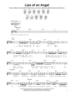 page one of Lips Of An Angel (Easy Guitar)