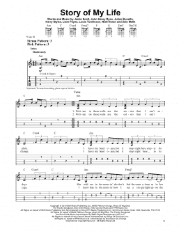 page one of Story Of My Life (Easy Guitar Tab)