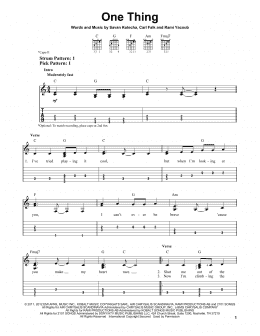 page one of One Thing (Easy Guitar Tab)