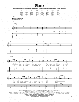 page one of Diana (Easy Guitar Tab)
