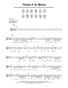page one of Thnks Fr Th Mmrs (Easy Guitar)