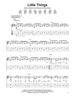 page one of Little Things (Easy Guitar Tab)