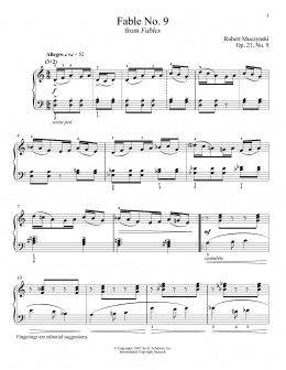 page one of Fable No. 9, Op. 21 (Piano Solo)