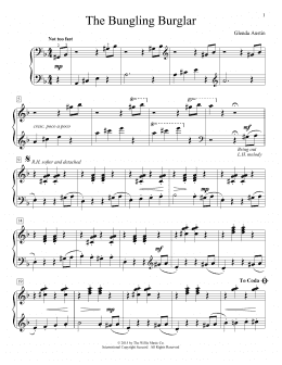 page one of The Bungling Burglar (Educational Piano)