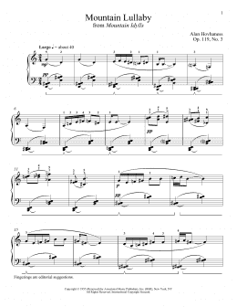 page one of Mountain Lullaby (Piano Solo)