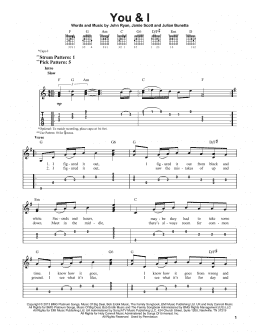 page one of You & I (Easy Guitar Tab)