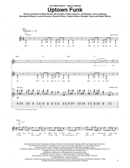page one of Uptown Funk (feat. Bruno Mars) (Guitar Tab)