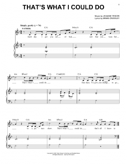 page one of That's What I Could Do (Piano & Vocal)
