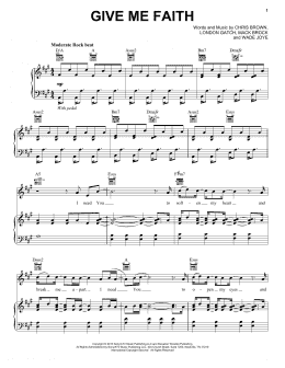 page one of Give Me Faith (Piano, Vocal & Guitar Chords (Right-Hand Melody))