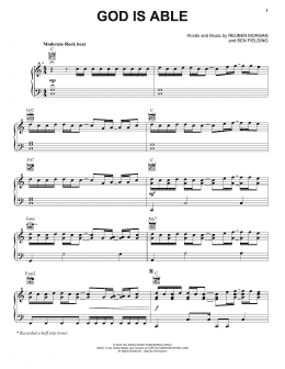 page one of God Is Able (Piano, Vocal & Guitar Chords (Right-Hand Melody))