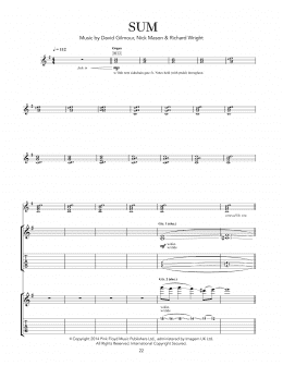 page one of Sum (Guitar Tab)