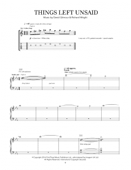 page one of Things Left Unsaid (Guitar Tab)