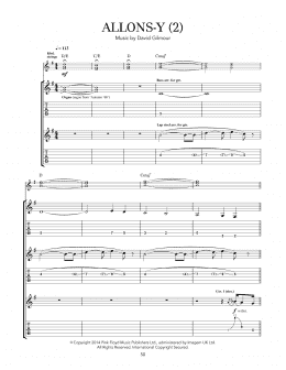 page one of Allons Y (2) (Guitar Tab)