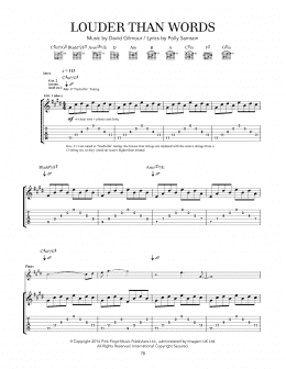 page one of Louder Than Words (Guitar Tab)