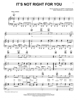 page one of It's Not Right For You (Piano, Vocal & Guitar Chords (Right-Hand Melody))