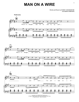page one of Man On A Wire (Piano, Vocal & Guitar Chords (Right-Hand Melody))