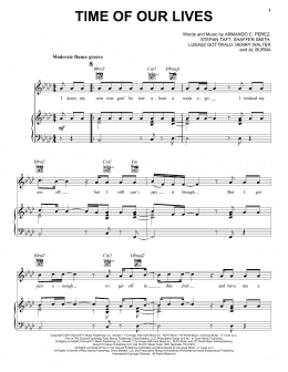 page one of Time Of Our Lives (Piano, Vocal & Guitar Chords (Right-Hand Melody))