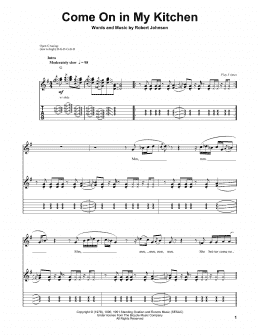 page one of Come On In My Kitchen (Guitar Tab (Single Guitar))