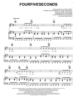 page one of FourFiveSeconds (Piano, Vocal & Guitar Chords (Right-Hand Melody))