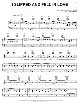 page one of I Slipped And Fell In Love (Piano, Vocal & Guitar Chords (Right-Hand Melody))