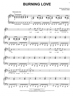 page one of Burning Love (Piano & Vocal)