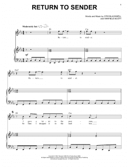 page one of Return To Sender (Piano & Vocal)
