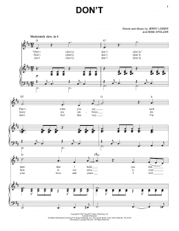 page one of Don't (Piano & Vocal)