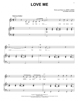 page one of Love Me (Piano & Vocal)