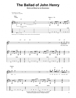 page one of The Ballad Of John Henry (Guitar Tab (Single Guitar))