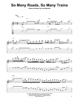 page one of So Many Roads, So Many Trains (Guitar Tab (Single Guitar))