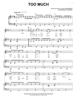 page one of Too Much (Piano & Vocal)